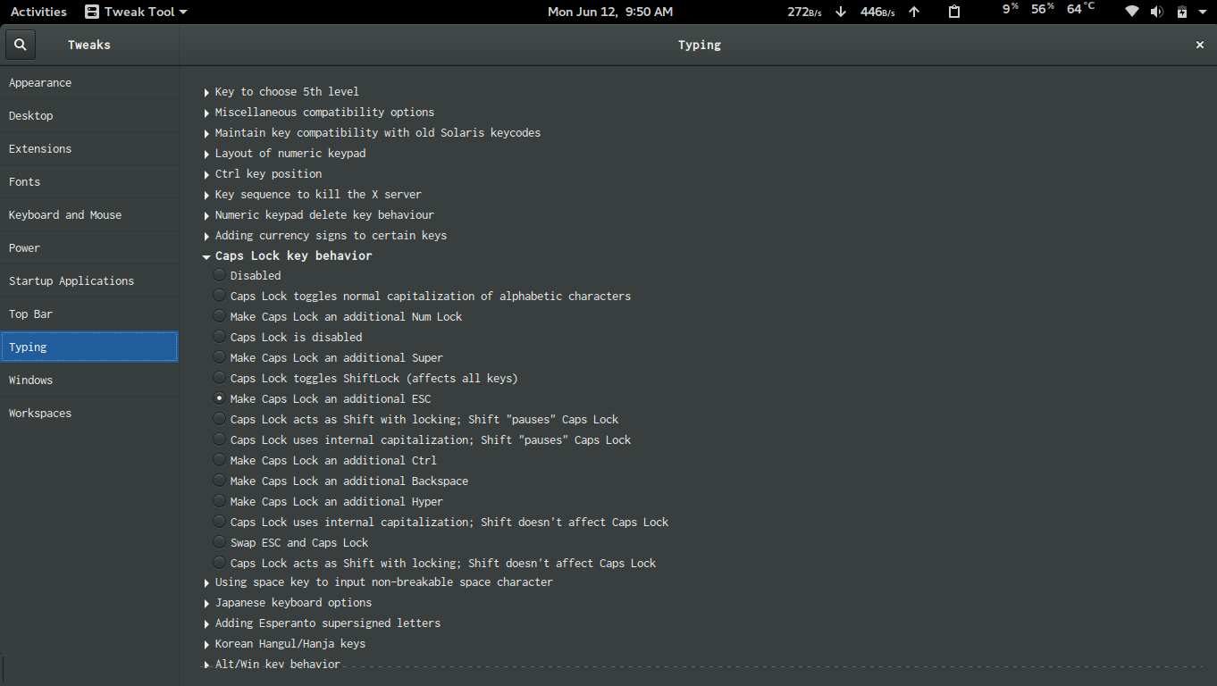 Mapping Caps Lock to Esc in Linux